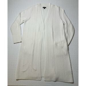 Simply Vera Vera Wang Long Cardigan Sweater White Textured Knit Women’s XL